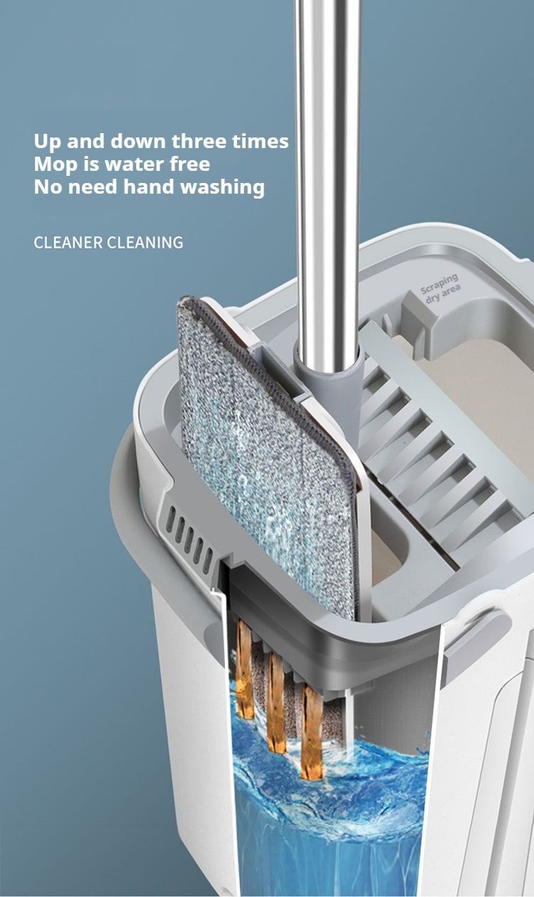 Microfiber Flat Mop & Bucket Set – Floor Cleaning