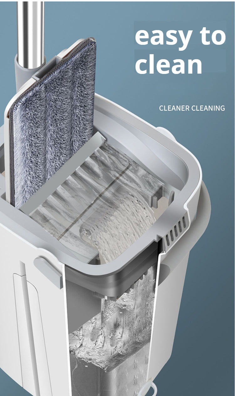 Microfiber Flat Mop & Bucket Set – Floor Cleaning
