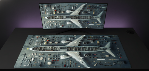 Aircraft Parts Spread Deskmat (XXL)