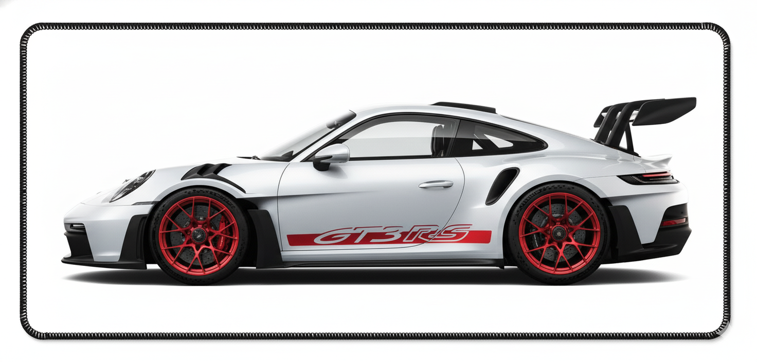 Cherry on White 911 GT3 RS Deskmat (XXL)