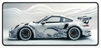 Porsche 911 Kanagwa Blue on White Deskmat (XXL)