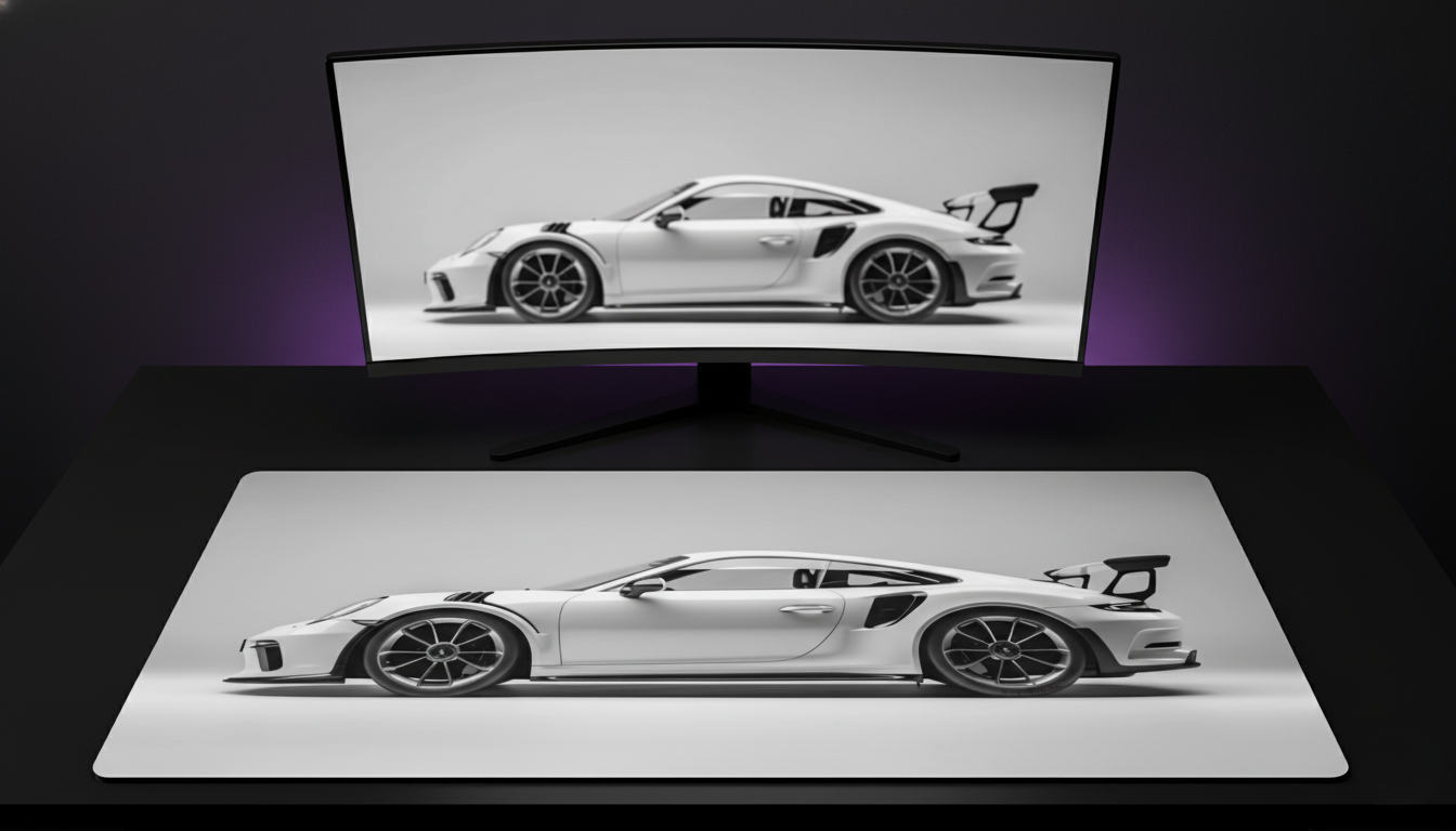 Porshe 911 White Deskmat (XXL)