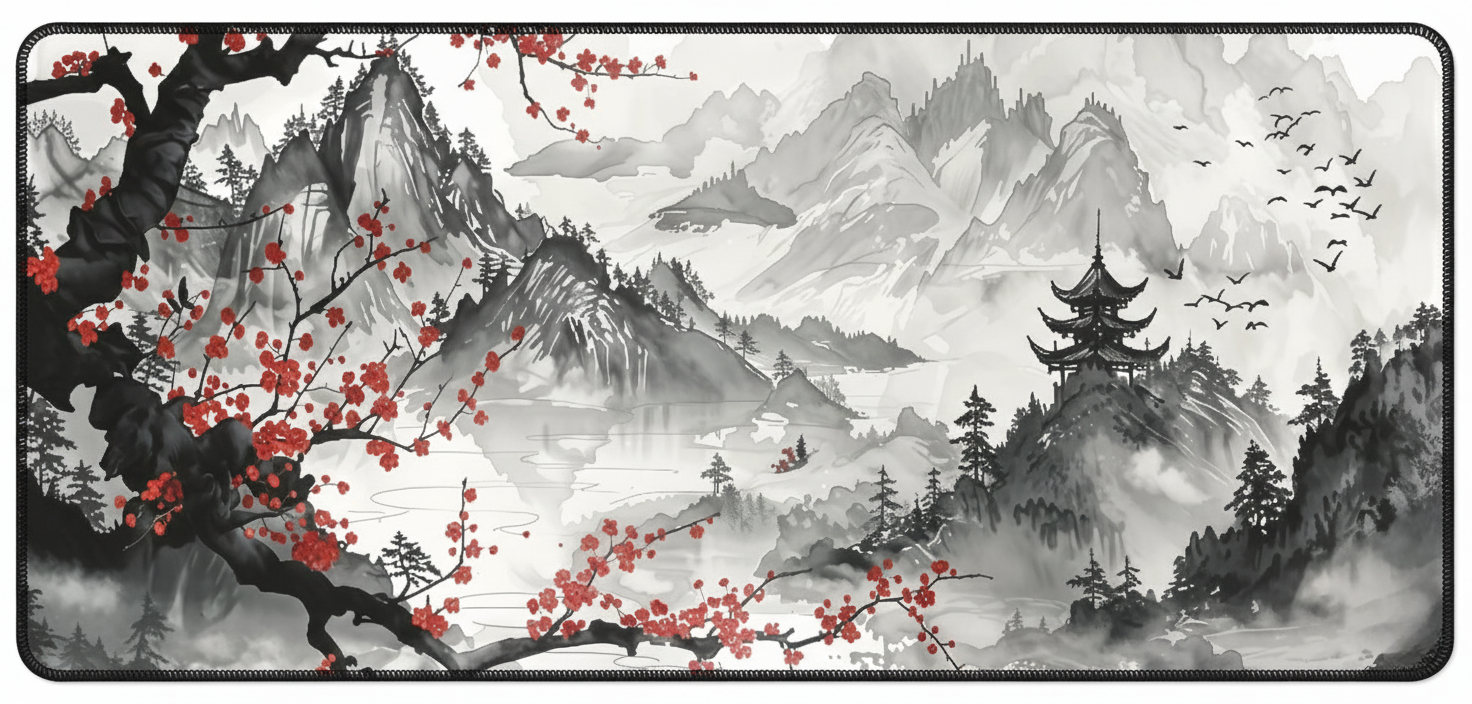 Cherry Blossom on White Deskmat (XXL)