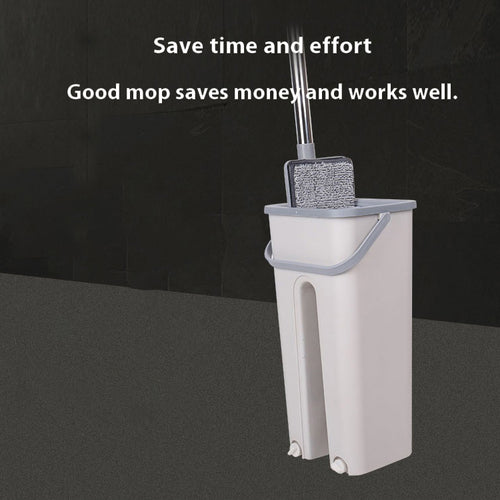 Microfiber Flat Mop & Bucket Set – Foldable & Easy to Clean